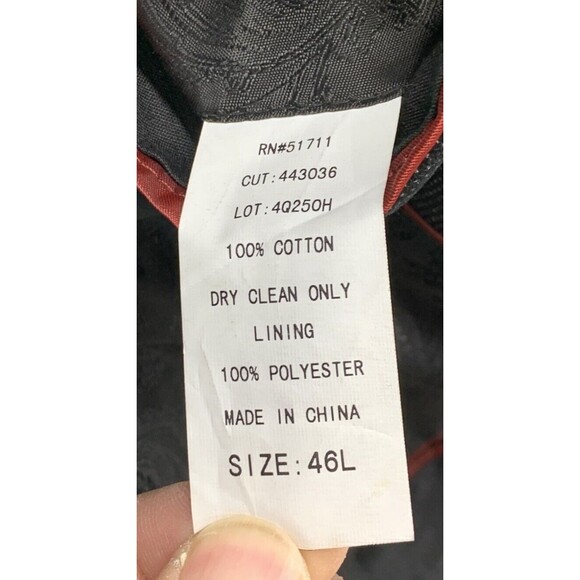 Andrew Fezza ASSETS  Velour Two Button Blazer Mens Size  46L Black Notch Vented - Picture 6 of 16